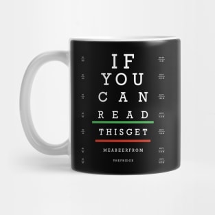 Snellen Chart Funny Beer Mug